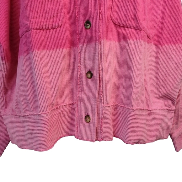 White Birch Women's Corduroy Dip Dyed Hot Pink Jacket Size XL - Picture 8 of 16